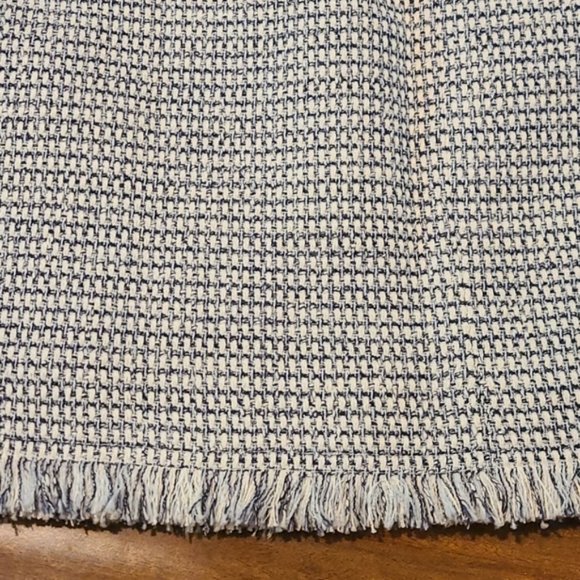 L.K. Bennett Josie Navy Tweed Skirt with Fringe detail - Picture 4 of 12